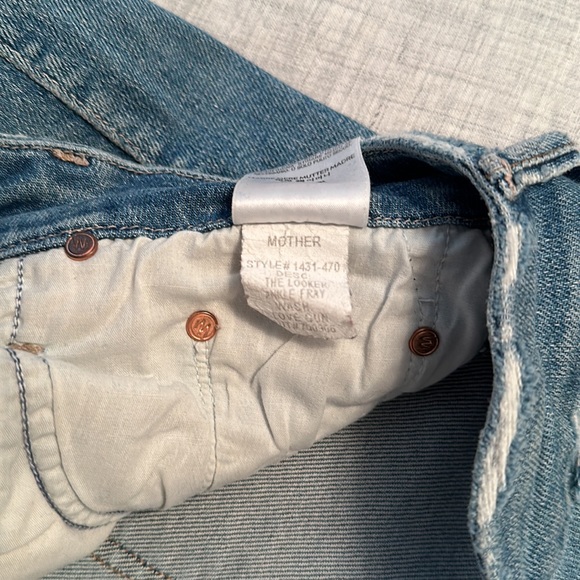 MOTHER Denim The Looker Ankle Fray Jeans in Love Gun Sz 27 - Picture 5 of 11